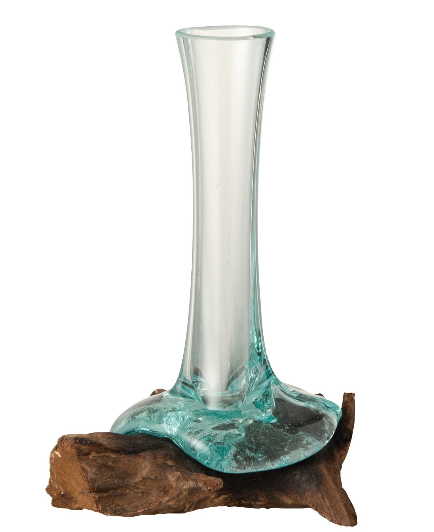 Skleněná úzká váza na kořenu dřeva Gamal S - 17*13*16 cm J-Line by Jolipa