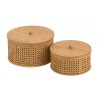 Set 2ks kulatých ratanových boxů s bambusovým výpletem Boom - Ø 31*19cm