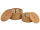 Set 2ks kulatých ratanových boxů s bambusovým výpletem Boom - Ø 31*19cm