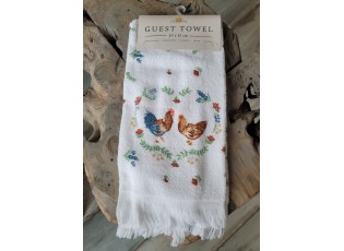 Kuchyňský froté ručník s kohoutkem a slepičkou Chicken and Rooster - 40*66 cm