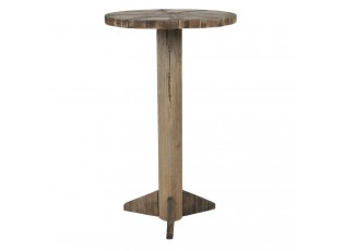 Dřevěný přírodní odkládací stolek Ponien - Ø 38*62 cm