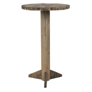 Dřevěný přírodní odkládací stolek Ponien - Ø 38*62 cm