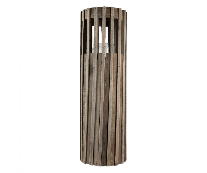 Dřevěná retro lucerna Pira - Ø 17*54 cm