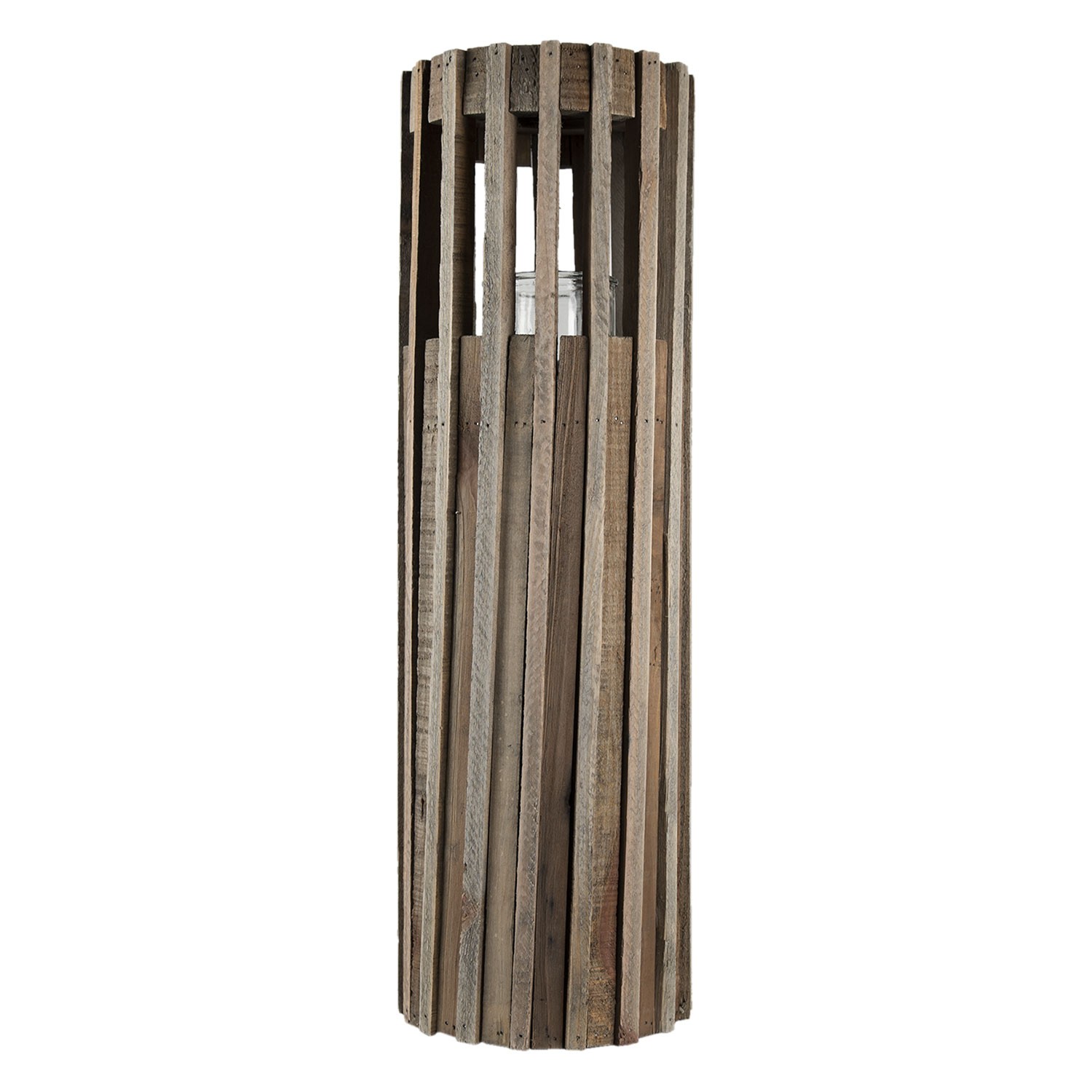 Dřevěná retro lucerna Pira - Ø 17*54 cm 6H2089