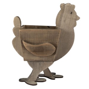 Dřevěný dekorační obal na květináč Slepice - 35*19*27/41 cm
