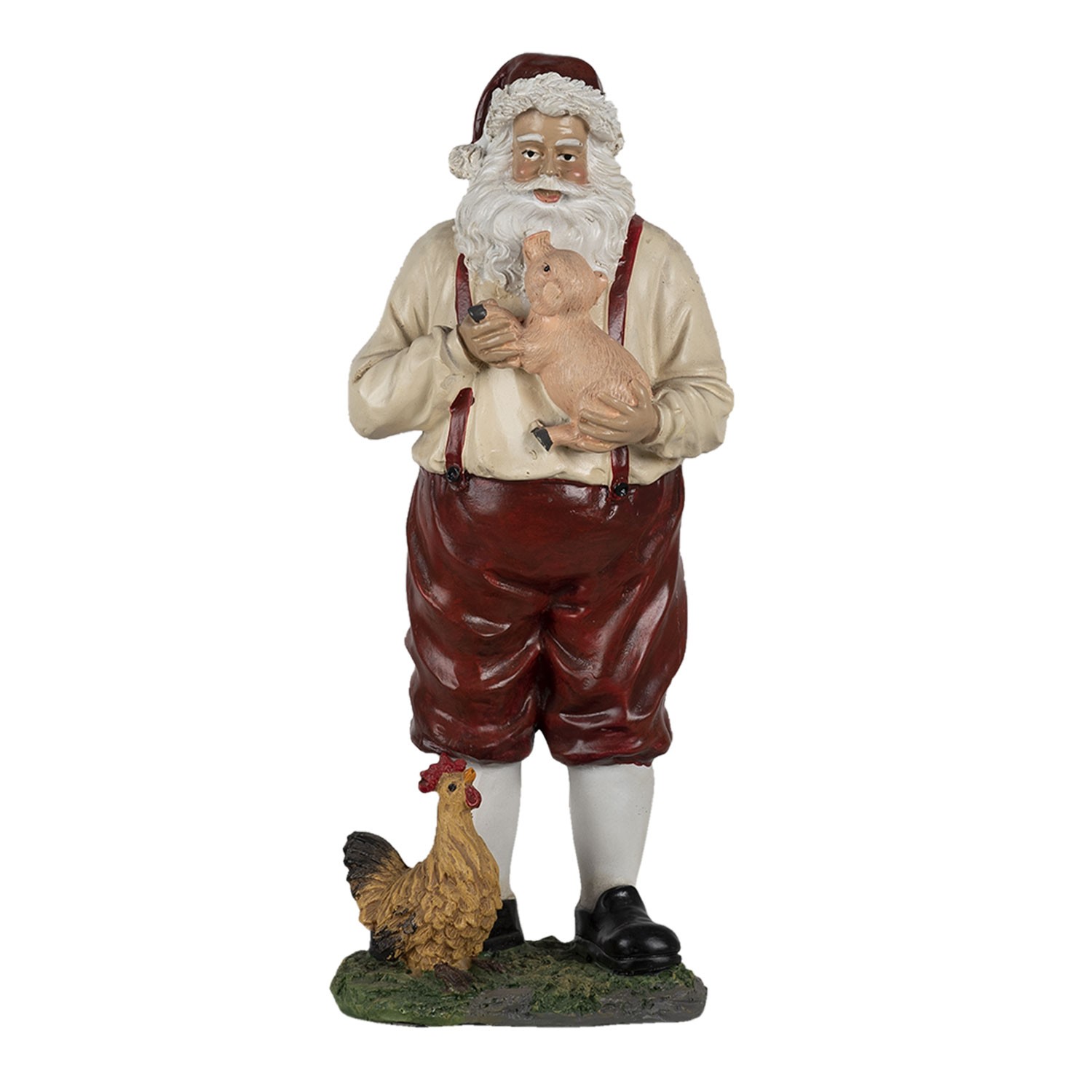 Dekorace Santa s prasátkem - 11*9*27 cm Clayre & Eef