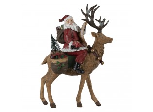 Vánoční dekorace Santa na sobovi - 23*11*30 cm