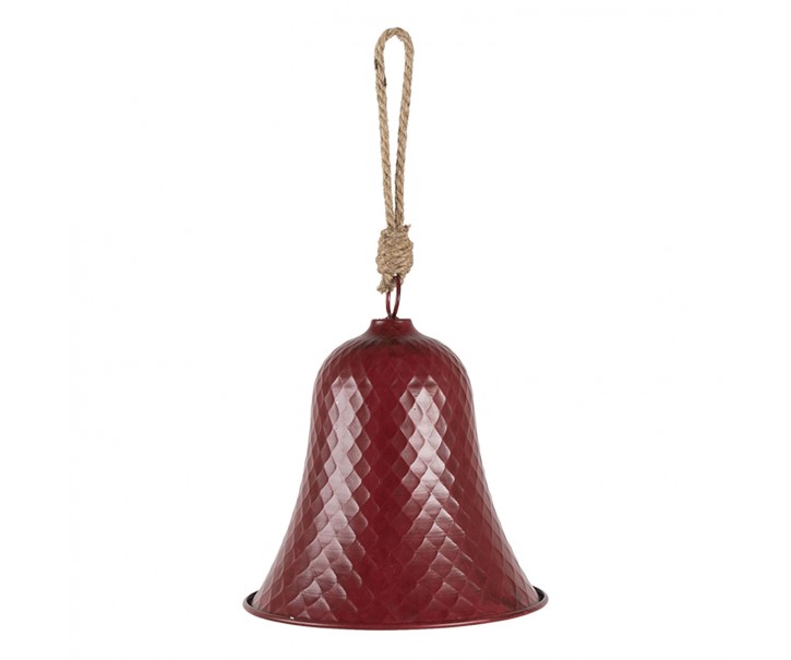 Červený kovový zvonek - Ø 18*20 cm