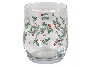 Vánoční sklenička s větvičkami - Ø 8*9 cm