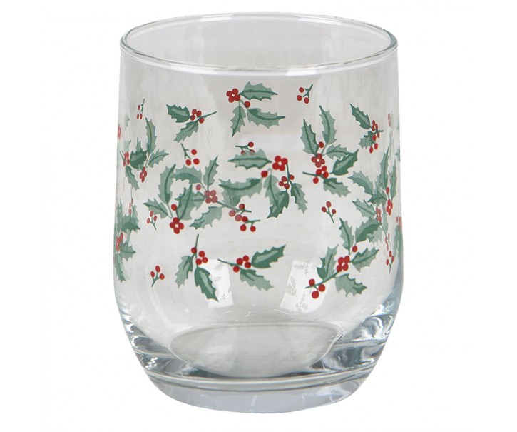 Vánoční sklenička s větvičkami - Ø 8*9 cm