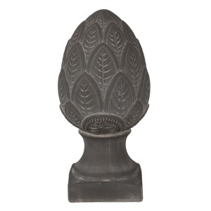 Šedá dekorace šiška na podstavci Pine M - Ø13*26 cm