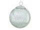 Vánoční zelenkavá skleněná vánoční koule s popraskáním - 10*10*10 cm