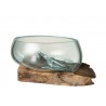 Váza z recyklovaného skla na kořenu dřeva Gamal S - 22*21*10,5 cm

Barva: Hnědá / světle tyrkysová
Materiál: Sklo / Dřevo
