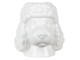 Bílá keramická váze ve tvaru hlavy Pudla - 18*18*19 cm