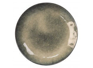 Zeleno-šedý jídelní talíř - Ø 27*2 cm