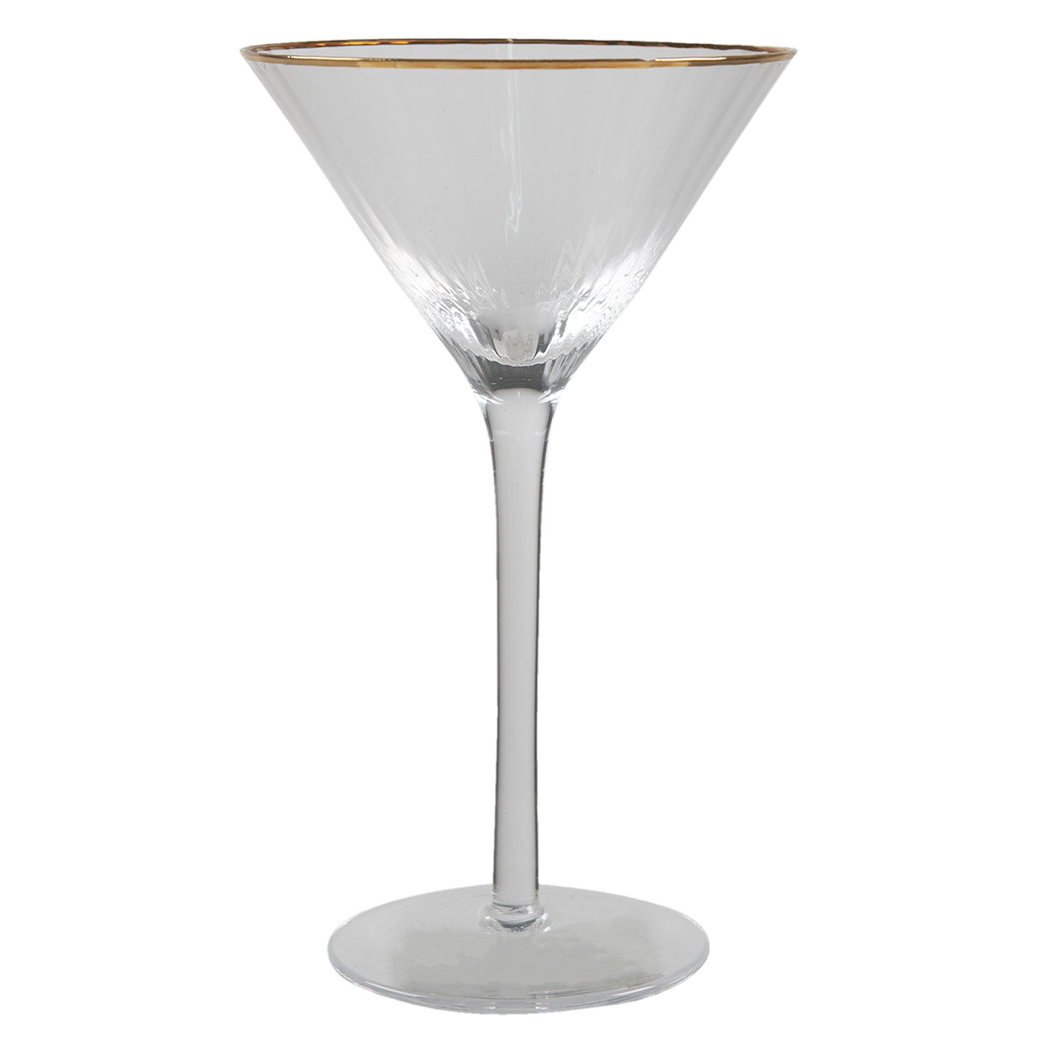 Sklenice na Martini s vroubkováním a zlatou linkou Pim - Ø13*20 cm / 250ml 6GL3247