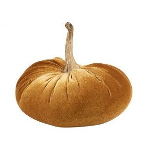 Oranžová sametová dekorativní dýně Pumpkin S - 19*20*19cm