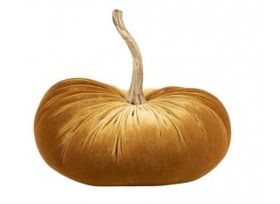 Oranžová sametová dekorativní dýně Pumpkin M - 25*25*24cm