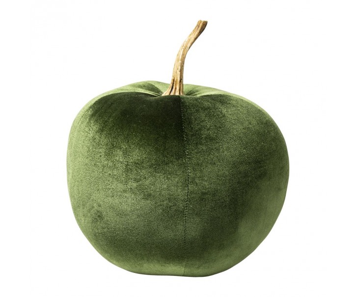 Zelené sametové dekorativní jablko Apple L - 33*33*36cm