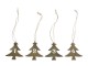 Bronzové antik kovové vánoční stromky s čísly 1-4 na svíčky - 5*6cm