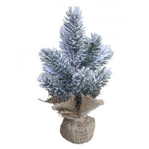 Zasněžený vánoční stromek v jutě Fleur Fir Snow - 20cm