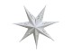 Bílá papírová hvězda s glitry Vintage - 13 cm
