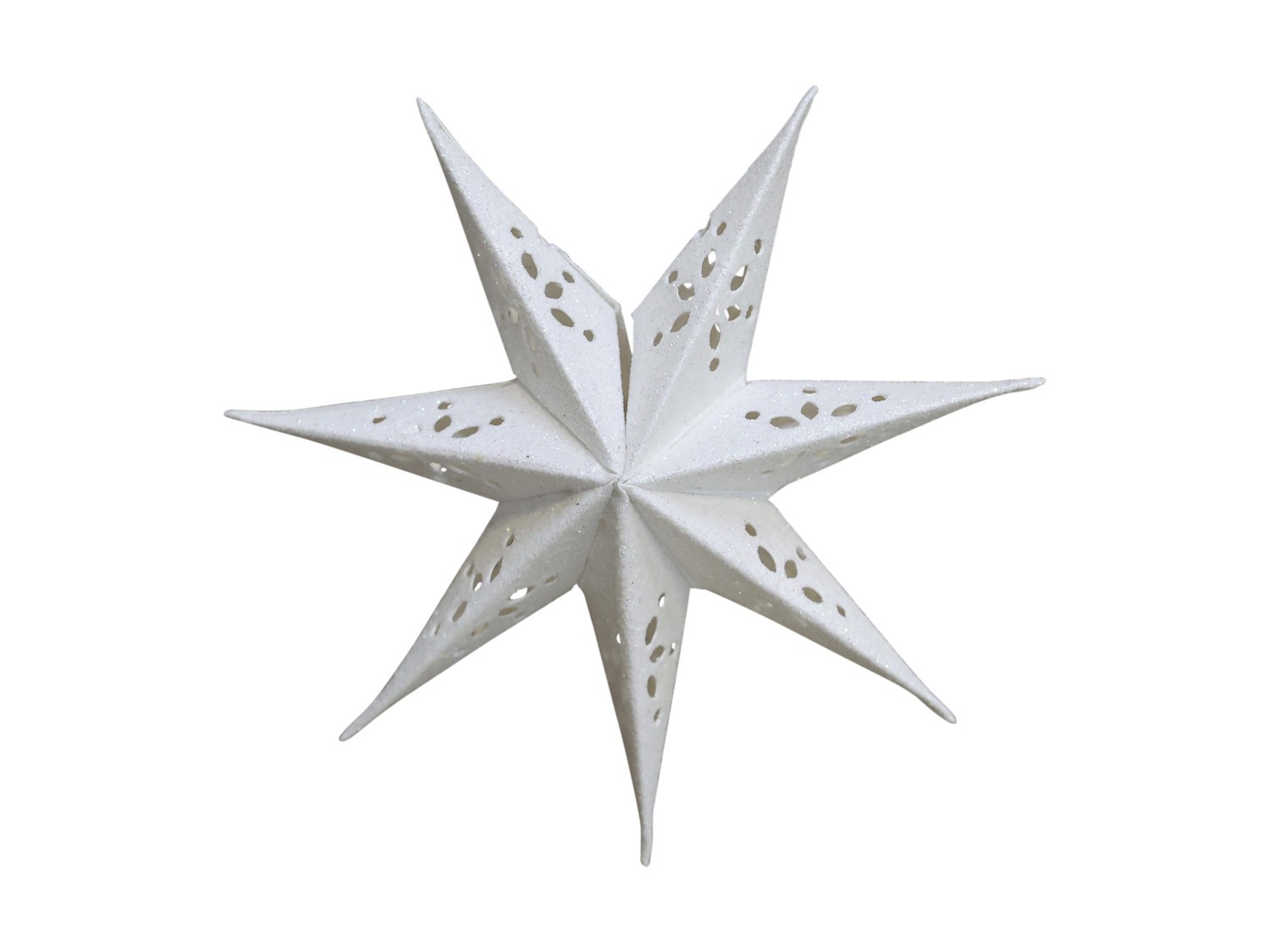 Bílá papírová hvězda s glitry Vintage - 13 cm Chic Antique