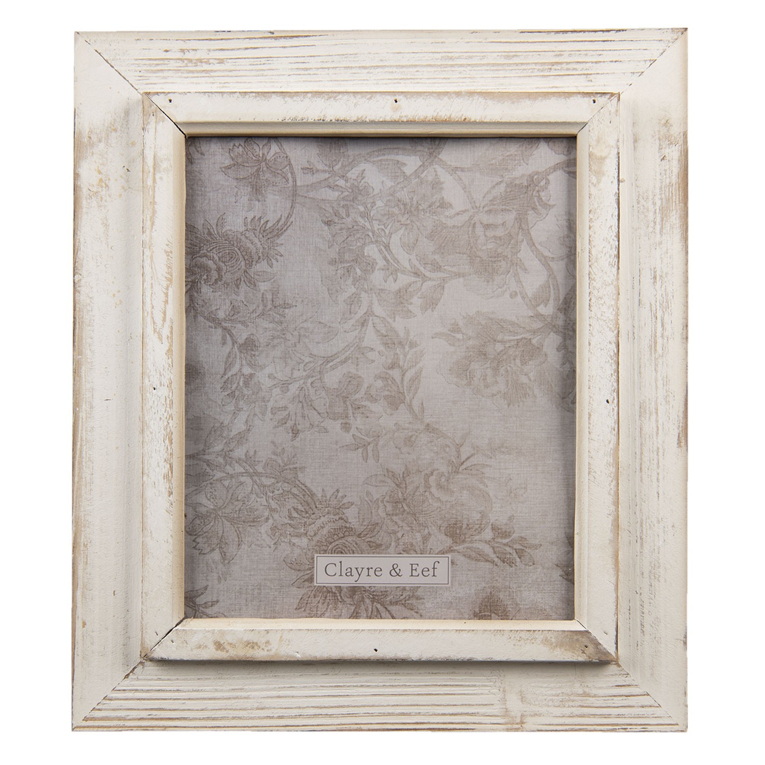 Bílý antik dřevěný fotorámeček s patinou - 30*2*35 cm / 20*25 cm Clayre & Eef