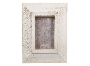 Bílý antik dřevěný fotorámeček s patinou - 23*2*28 cm