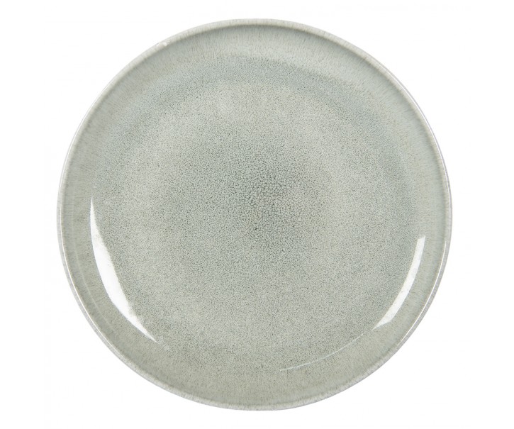 Zeleno-šedý keramický talíř Kasey - Ø 28*3 cm