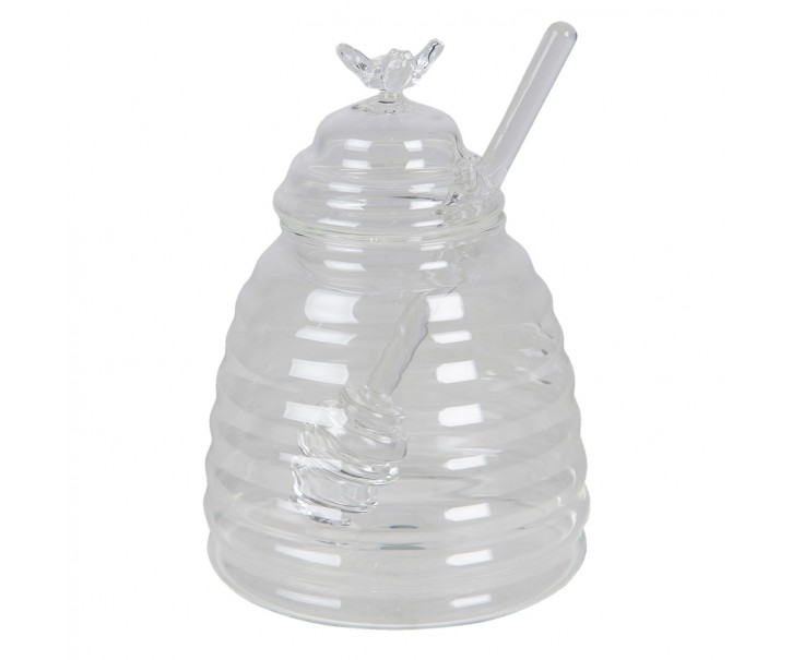 Skleněná dóza na med - Ø 10*14 cm / 450 ml