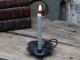 Černý antik svícen na úzkou svíčku Flower - Ø 9cm