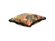 Černý sametový polštář s květy a třásněmi Dans - 45*45cm