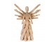 Přírodní dřevěný anděl z větviček se šátkem - 26*9*36cm