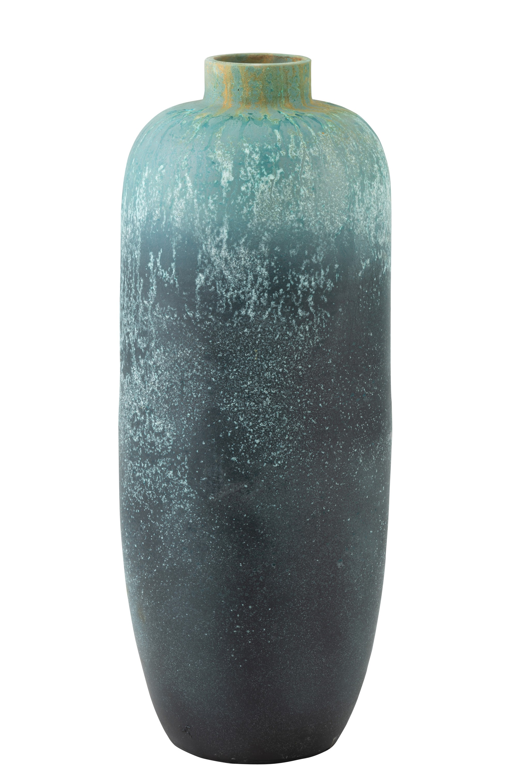 Azurová keramická dekorační váza Vintage - Ø 35*93cm J-Line by Jolipa