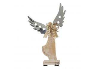 Dřevěný anděl s kovovými křídly Puri - 13*5*22cm