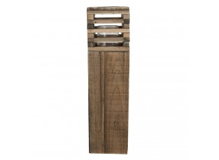 Dřevěná retro lucerna Pira - 14*14*52 cm