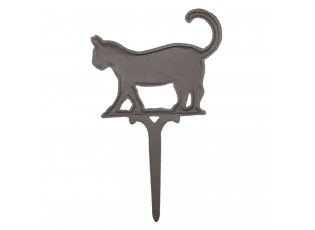 Hnědý litinový zápich kočka - 20*1*35 cm
