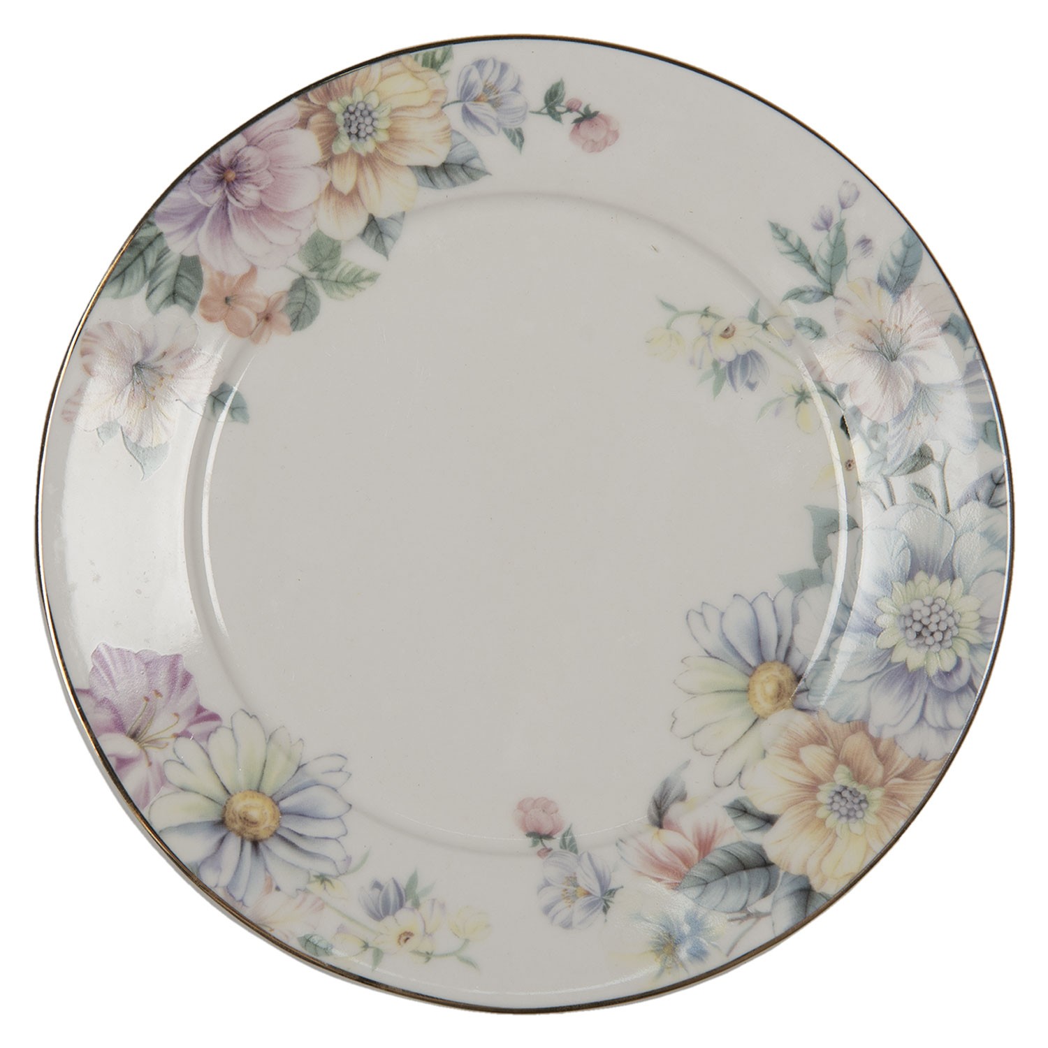 Porcelánový dezertní talířek s květinami Flowers - Ø 20*2 cm FLODP