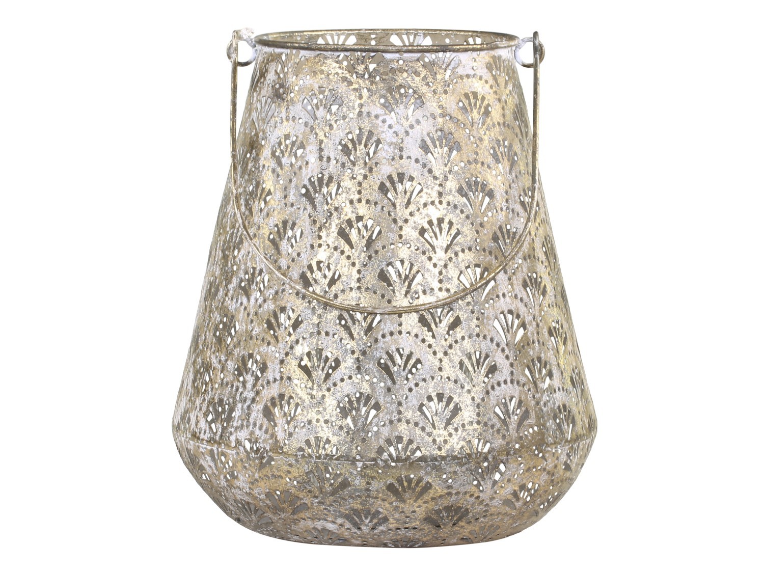 Champagne antik kovová lucerna Vireon - Ø23 *28 cm