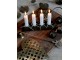 Mosazný antik kovový svícen na 4 úzké svíčky - 20*4*3cm