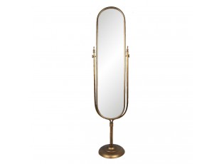 Zlaté kovové stojací zrcadlo na noze Vaonie - 43*33*175 cm