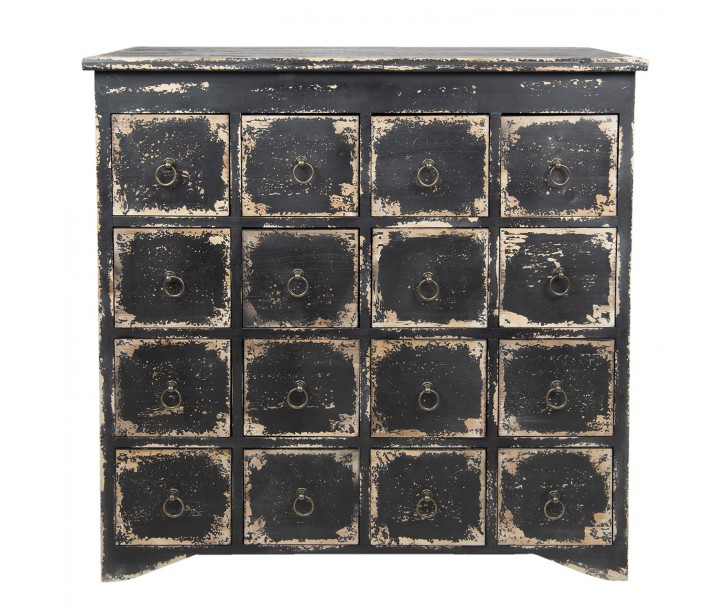 Černá antik dřevěná komoda se šuplíčky Vaene - 96*40*94 cm