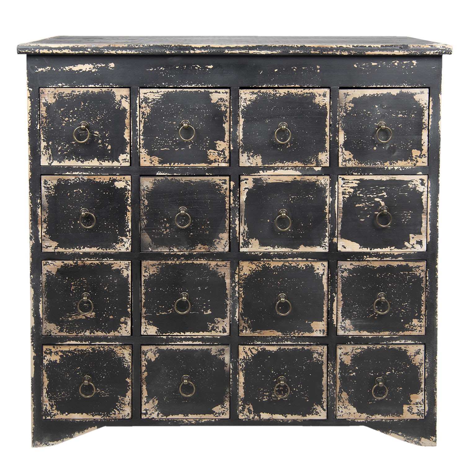 Černá antik dřevěná komoda se šuplíčky Vaene - 96*40*94 cm Clayre & Eef