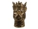 Zlatá antik dekorativní socha leopard s korunou - 25*31*41 cm