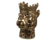 Zlatá antik dekorativní socha leopard s korunou - 25*31*41 cm