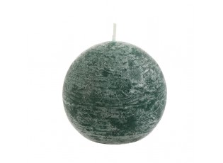 Tmavě zelená kulatá svíčka S - 6,5*6,5*6,5 cm