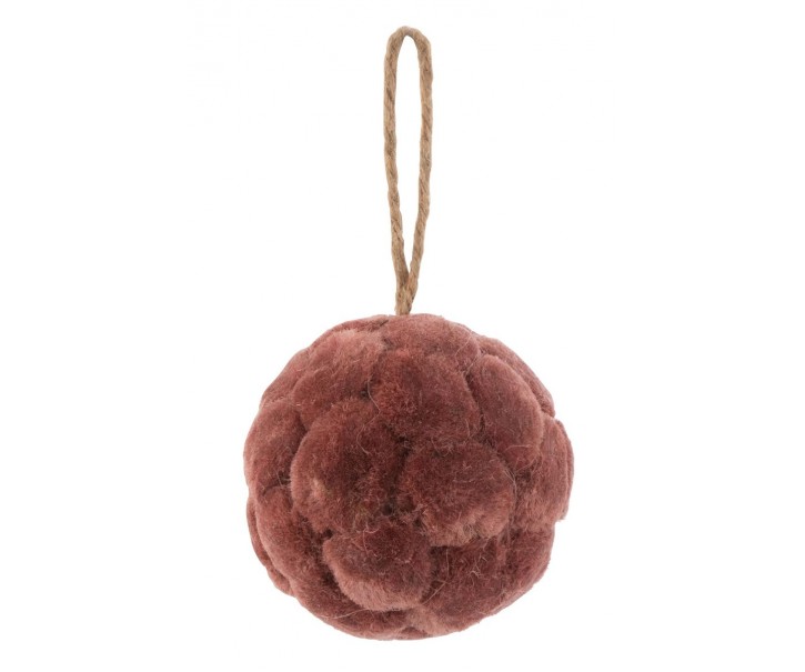 Růžová antik mechová ozdoba koule Diamond - Ø 8cm
