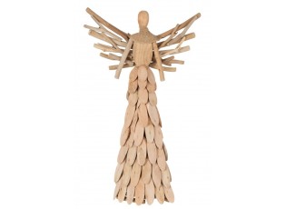 Přírodní dřevěný anděl z větviček se šátkem Scarf branches - 35*11*58cm