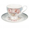 Porcelánový šálek s podšálkem Peony Rosé  - Ø 9*8 / Ø 15*2 cm / 200 ml Barva: modrá, růžová, zlatá, multiMateriál: porcelánHmotnost: 0,333 kg